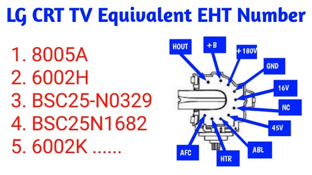 LG CRT TV Equivalent EHT Number