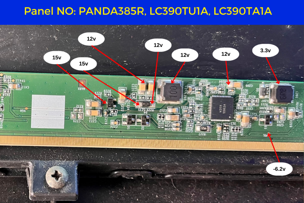 Panel NO PANDA385R, LC390TU1A, LC390TA1A all  voltage details