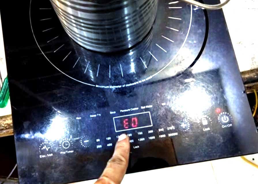 Induction Cooker Error code E0 with solution 